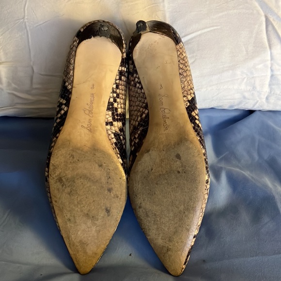 ๐ Sam Edelman "Laura" Snake Skin Print Kitten Heels 8M Leather/Fabric upper. - Picture 3 of 6